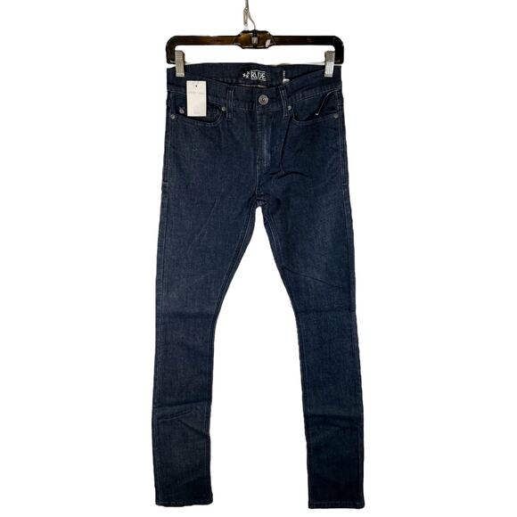 RUDE Hot Topic Men's 26x32 Dark Indigo Super Skinny Jeans Slight Stretch Denim - Picture 3 of 12